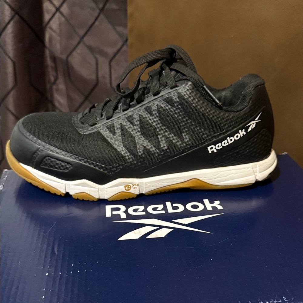 Reebok Men's Black and White Athletic Shoes